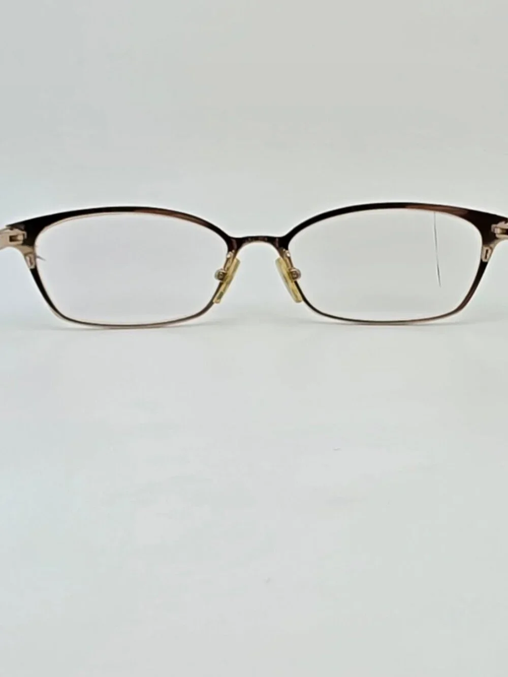 Prada VPR 50R ZVN-1O1 Brown Pale Gold Titanium Cat Eye Eyeglasses Frame Japan